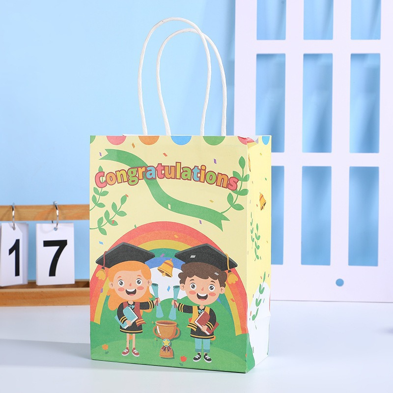 Bolsas de regalo de cumpleaños, bolsas de cartón cartón, bolsas de embalaje para llevar, bolsas de embalaje de regalo de fiesta para niños, bolsas de mano