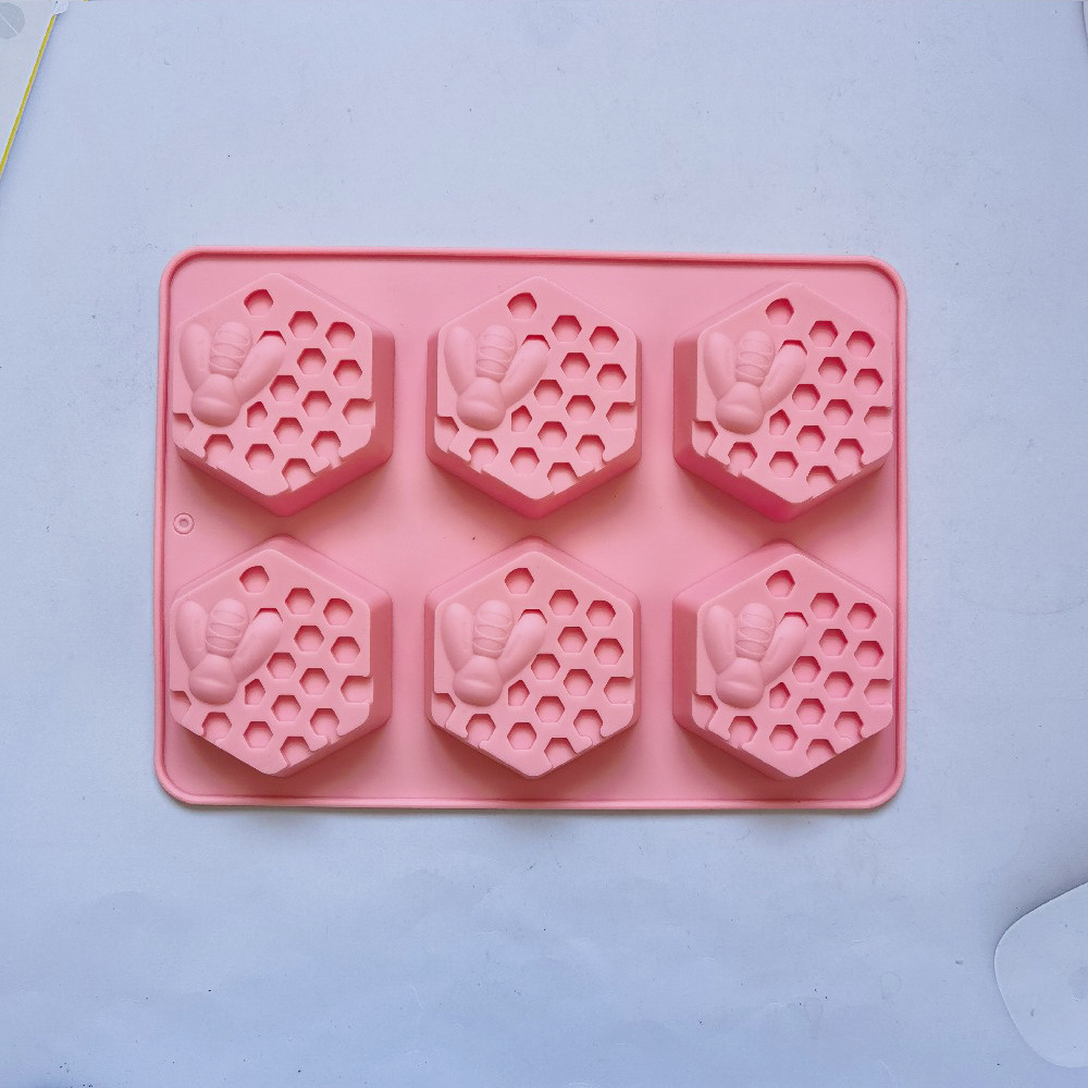 6 jabon de abeja 90 molde de silicona pastel helado pudín postre molde de jabón para utensilios