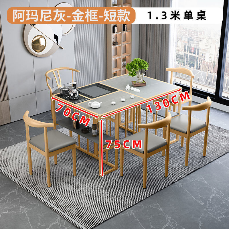 Mesa y silla de té de tabla de roca nueva oficina de té de kung fu chino balcón doméstico mesa de té set de té