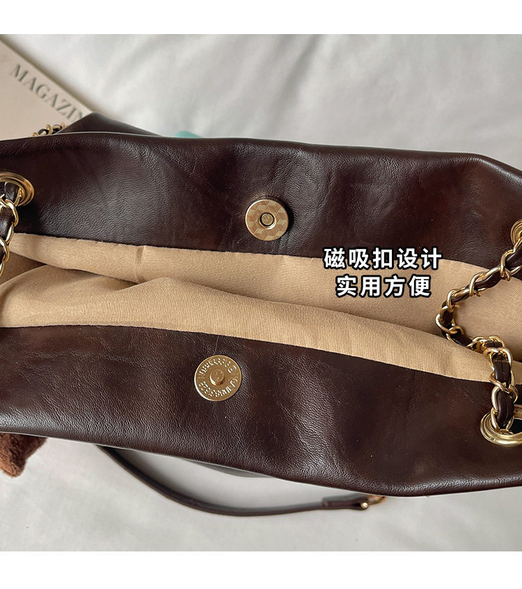 Túi tote nữ cao cấp chất liệu PU sang trọng, thiết kế tối giản dễ phối đồ, đeo vai hoặc xách tay, dung tích lớn — Màu be không kèm phụ kiện, Màu hồng không kèm phụ kiện, Màu nâu không kèm phụ kiện, Màu đen không kèm phụ kiện chi tiết 7