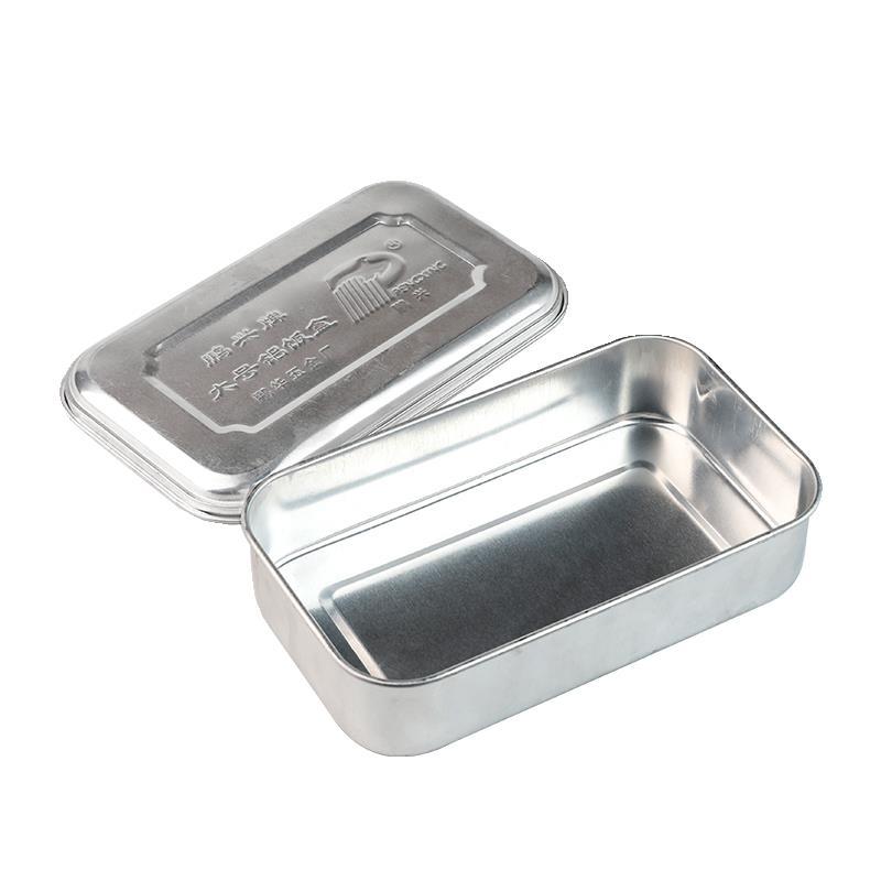 Caja de almuerzo de aluminio antiguo nostálgico mercado de olla caliente huevo frito caja de almuerzo de sopa de sopa