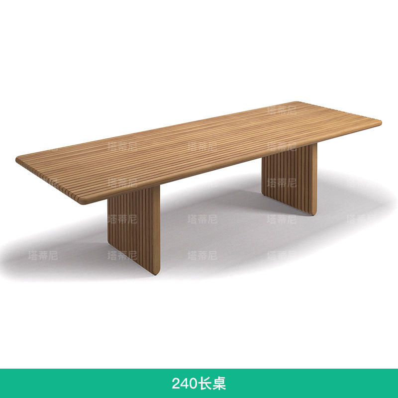 Mesas y sillas de madera maciza para exteriores, muebles de ocio para patio de villa, conjunto de sillas de comedor de teca y ratán impermeables y resistentes al sol para jardín o balcón.