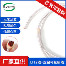 6AWG2800/0.08漆包线尼龙丝包压方形Litz多股扁线导线高压变压器