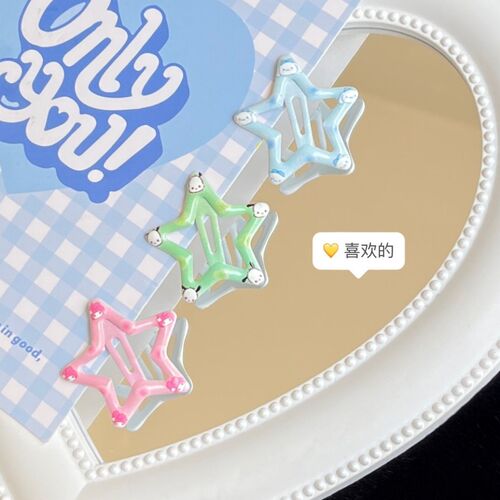 Sanrio printed oil dripping stars cute ins cartoon girl heart BB clip sweet Japanese student hair accessories hairpin
