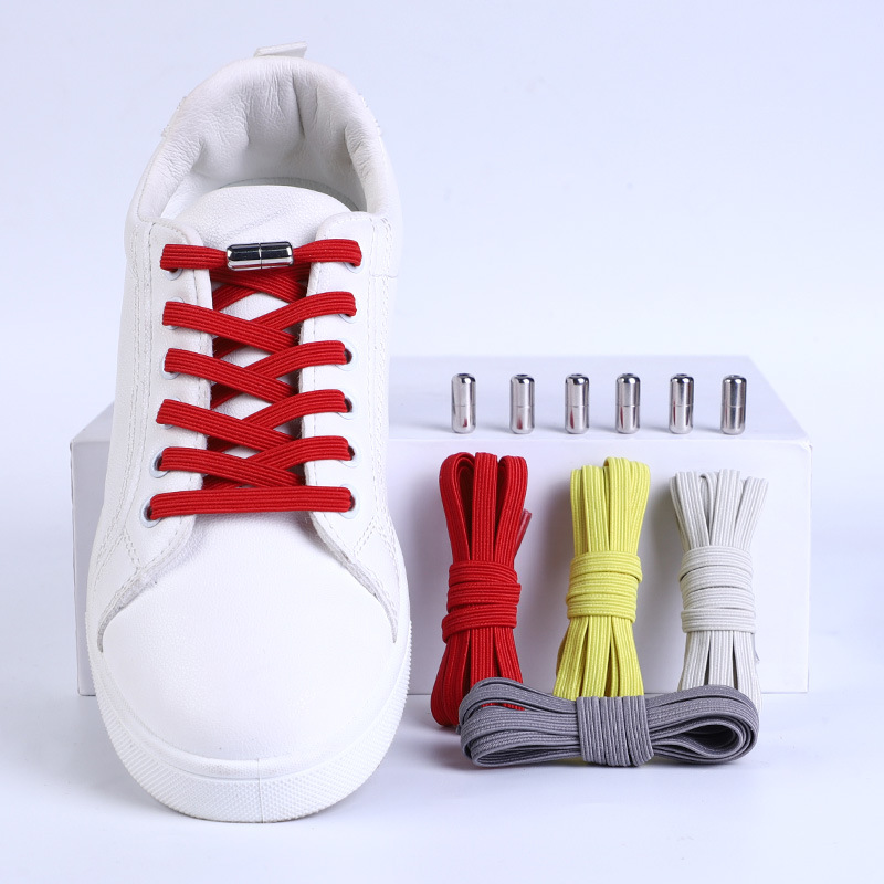 Elastic force Lazy man Shoelace children colour Elastic Elastic force Shoelace buckle Flat gym shoes White shoes
