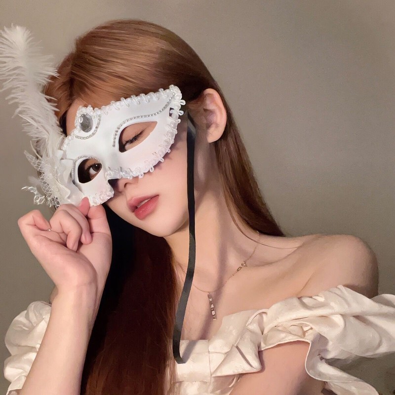 黑色花朵面具假面舞会装扮道具晚会年会半脸面具眼罩化妆之夜面罩|undefined