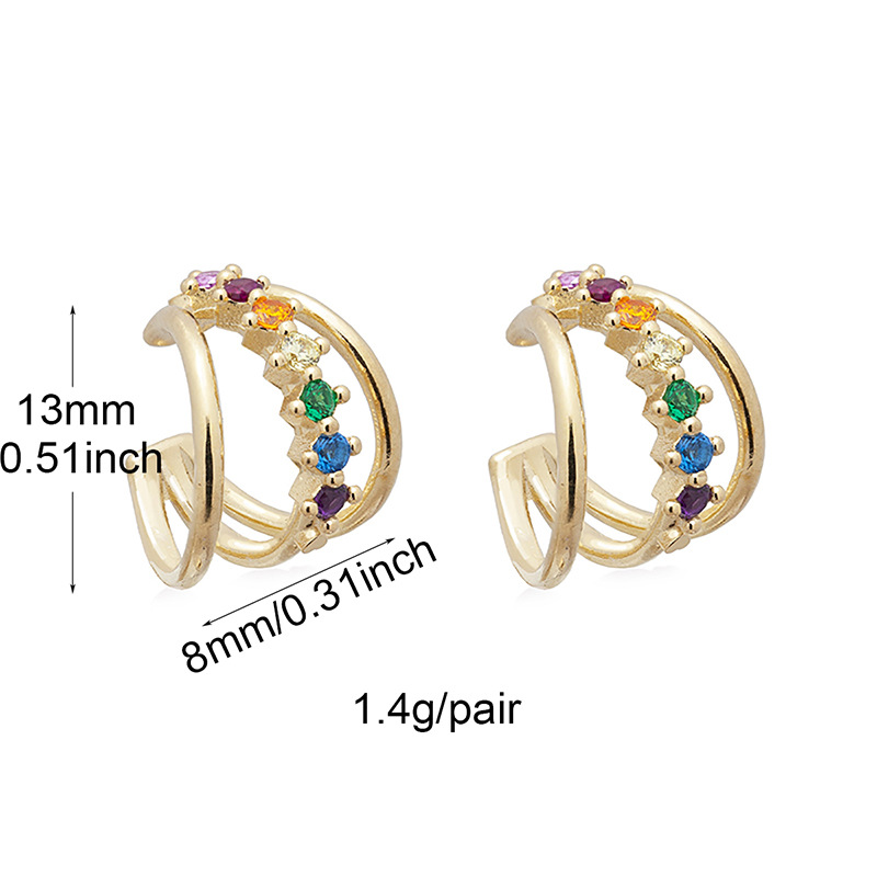 3g Weight Copper Ear Needle Material Zircon Inlay Material Ear Studs Classification 1 Pair Quantity Holiday, Daily Occasion Copper Material Solid Color Pattern Women's Gender Inlay Design Simple Style, Classic Style Style 1 Pair Simple Style Classic Style Solid Color Inlay Copper Zircon Ear Studs 1