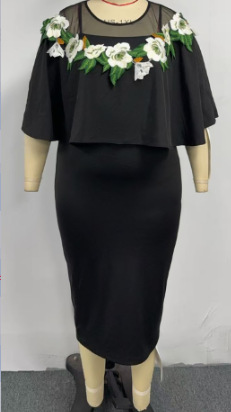 Cross-border Middle Eastern Arab Dubai Embroidered Appliqué Plus Size Dress Muslim Party Evening Gown_ecoleips.com