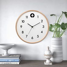 一件代发ins北欧布谷鸟木质钟木钟挂钟创意静音装饰客厅跨境钟表