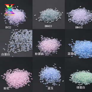 Factory hot new horse eye protein opal glass 2*4mm leaf protein opal glass naked stone wholesale