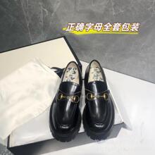 G家小蜜蜂厚底乐福鞋女2025春秋新款英伦风马衔扣复古百搭小皮鞋