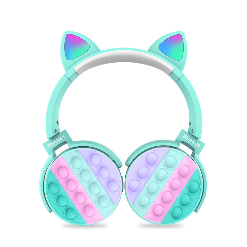 CXT-950 Decompression Cat's ears (Steamed cat-ear shaped bread) Headset Plug in Card Gift Foldable Earphone Universal_voghion.com