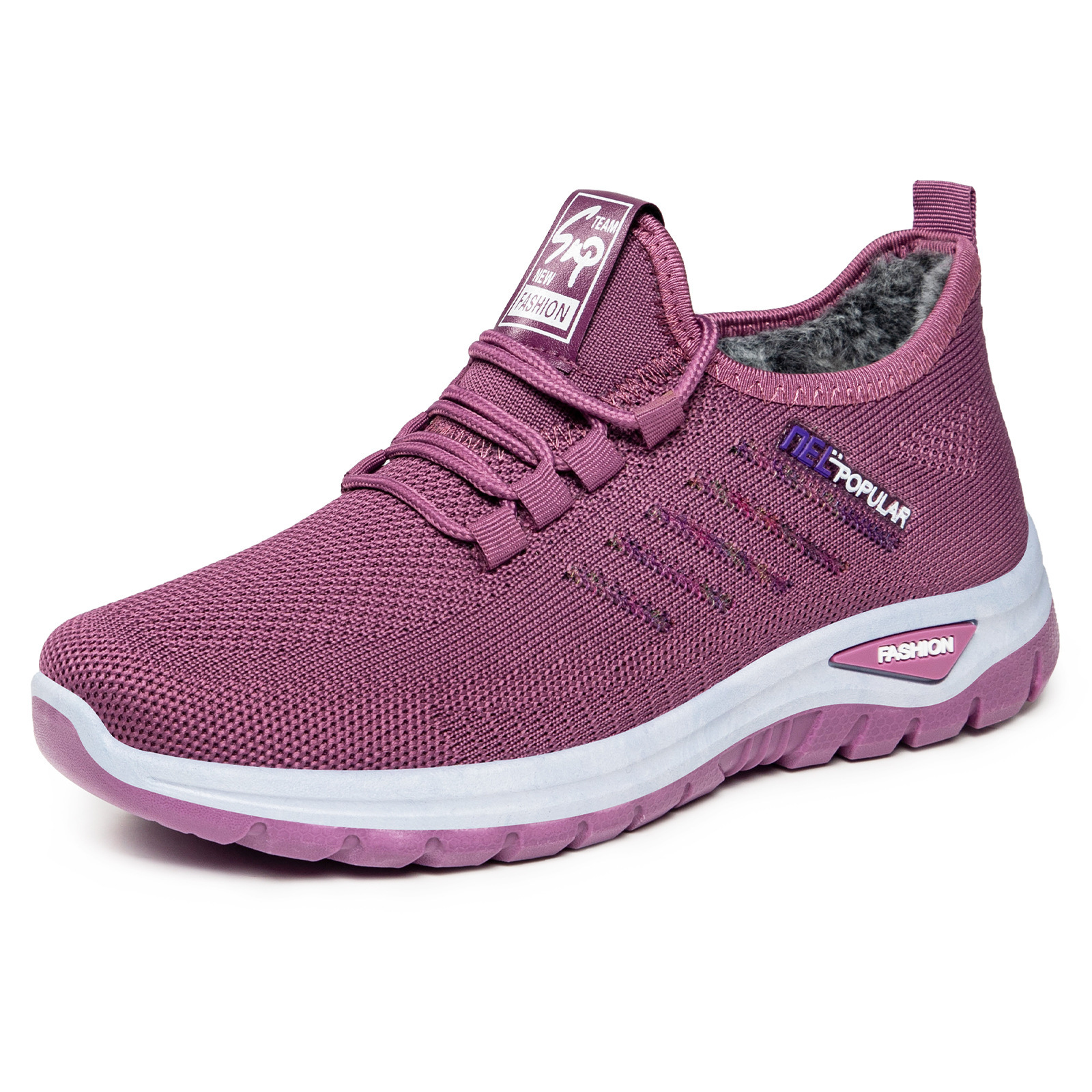 Zapatos de algodón de invierno de mujeres nuevas botas de algodón de mujer con suela suave y poco profunda, botas de nieve de mujer cálidas y cómodas.