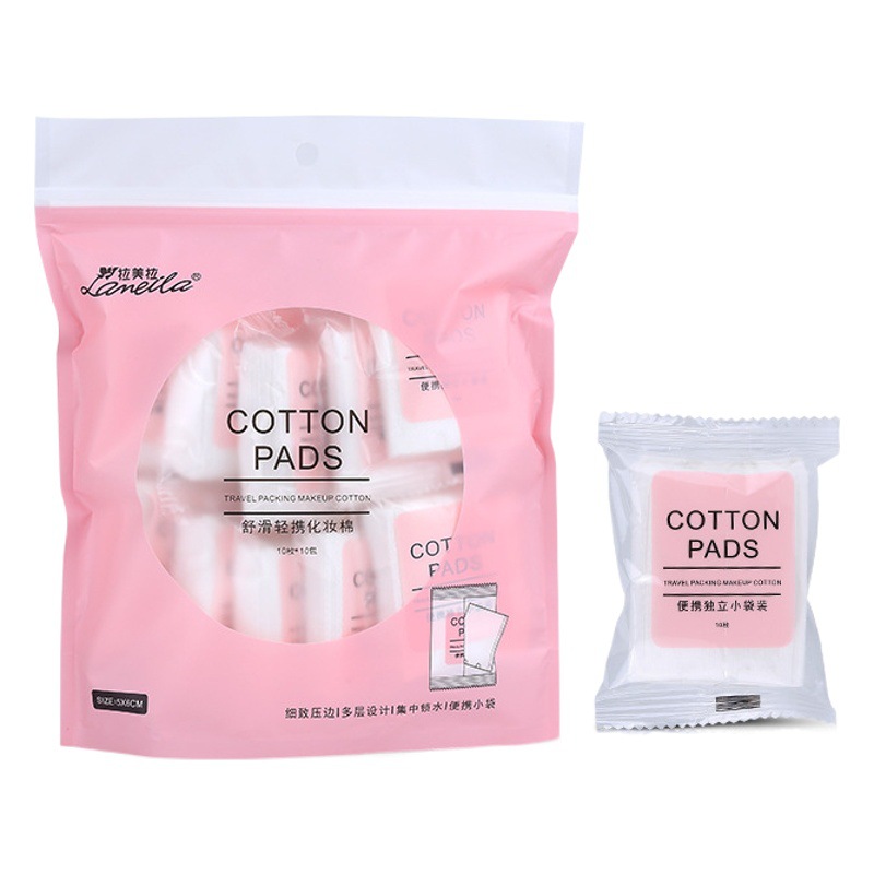 LMLTOP bolsa independiente almohadilla de algodón 10 piezas para viajes, almohadilla de algodón especial para compresas húmedas perforadas portátiles B226