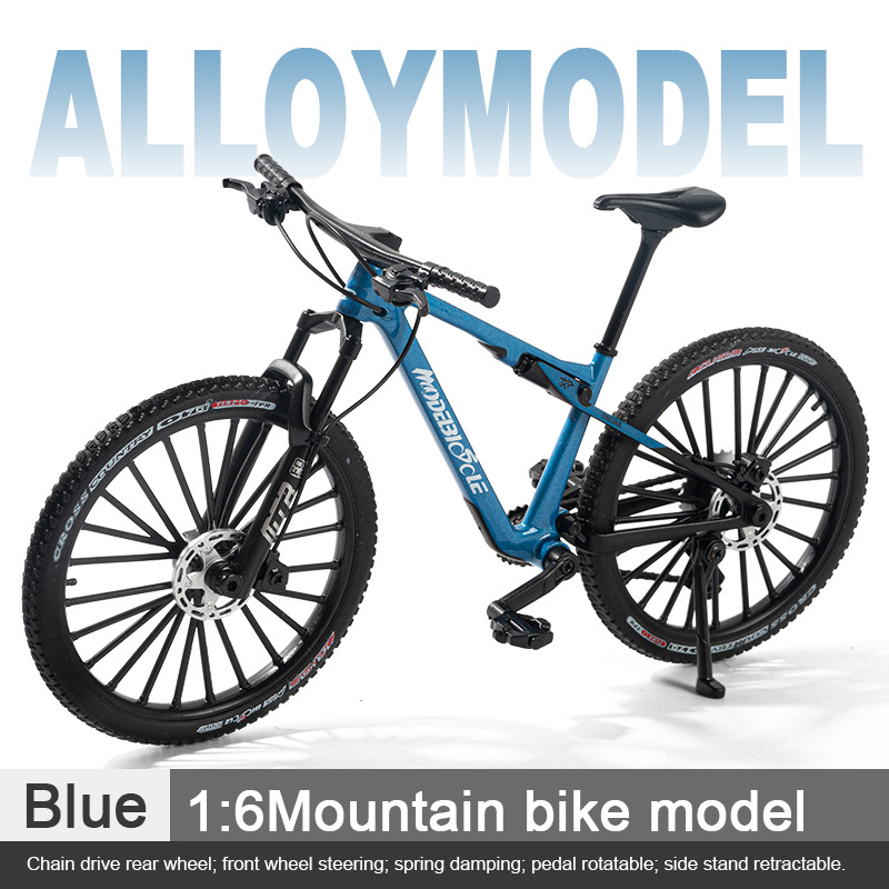 Colección de modelos de automóviles transfronterizos de simulación de aleación de bicicleta de amortiguación delantera y trasera modelo de bicicleta de montaña modelo de vehículo de carretera