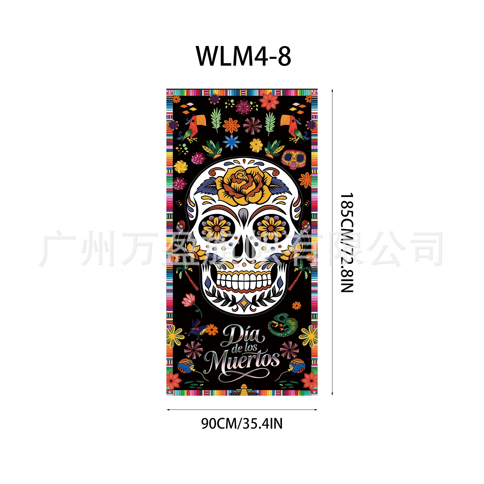 Pancarta Decorativa para Puerta de Poliéster para Día de los Muertos y Fiestas