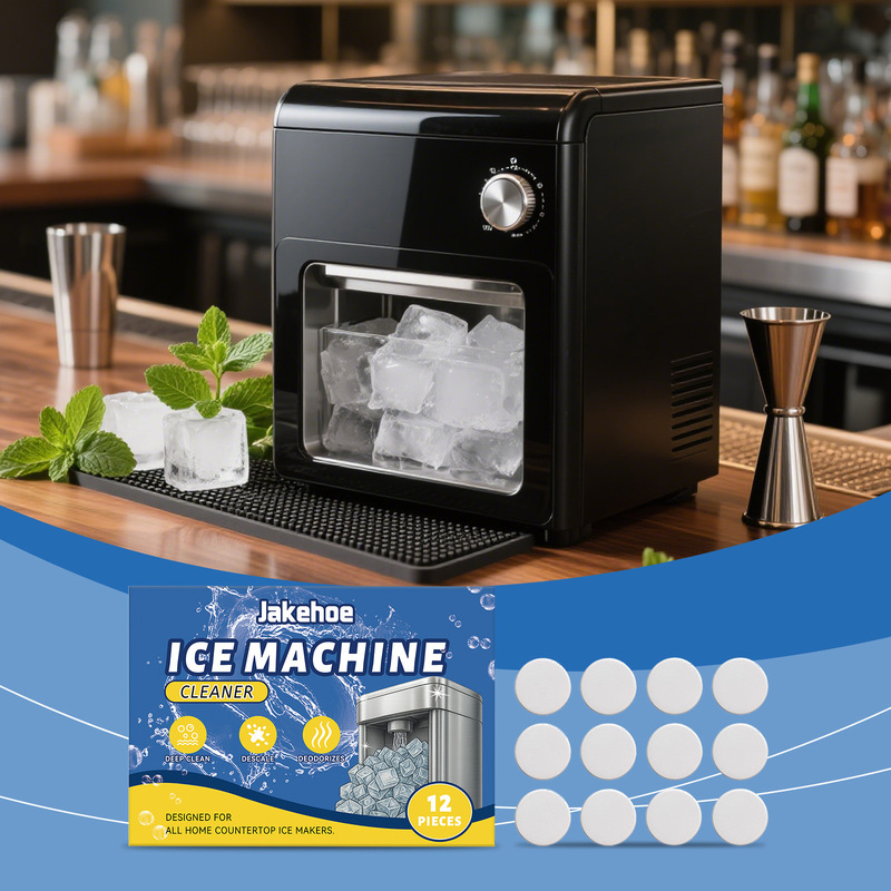 JAKEHOE Ice Machine Cleaning Tablets: For gentle daily maintenance and cleaning of the ice machine's interior, effectively removing limescale and dirt
