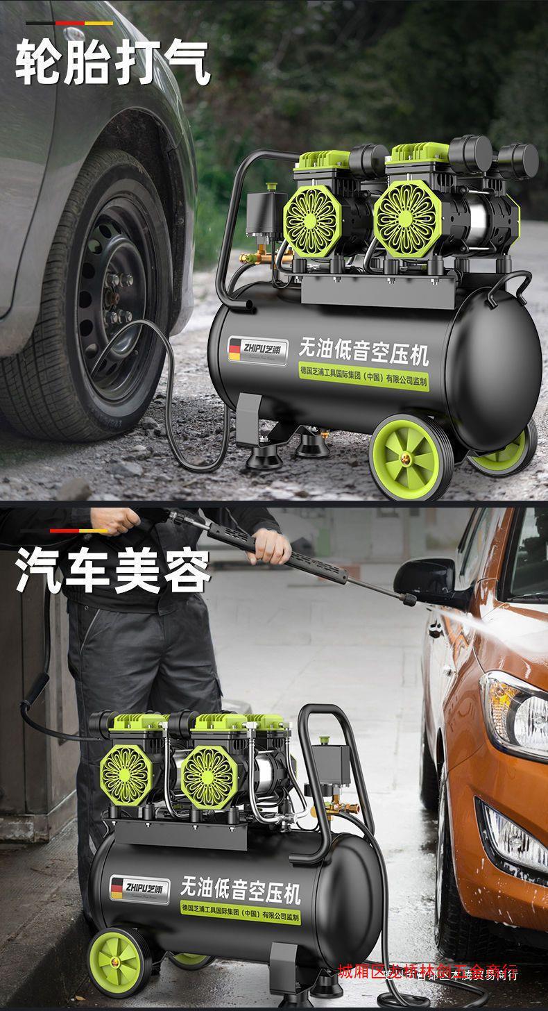 German Zhipu air compressor pump small 220v air compressor oil-free mute industrial grade woodworking high pressure
