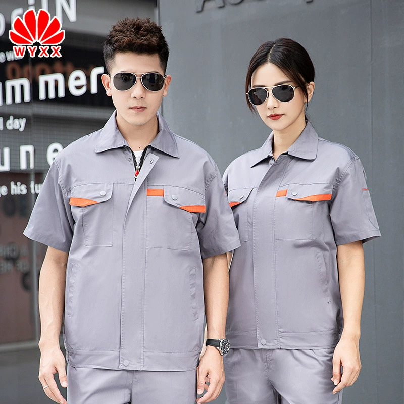 Летняя одежда авторемонтная одежда синий комбинезон с коротким рукавом костюм мужской короткий заводской цех сварочная одежда комбинезоны с принтом и вышитым логотипом