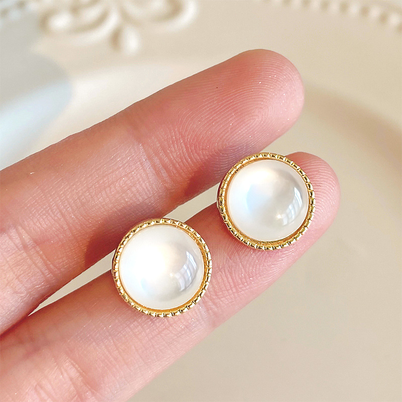 10g Weight Ear Studs Classification 1 Pair Glam Lady Korean Style Geometric Flower Plating Alloy Ear Studs
