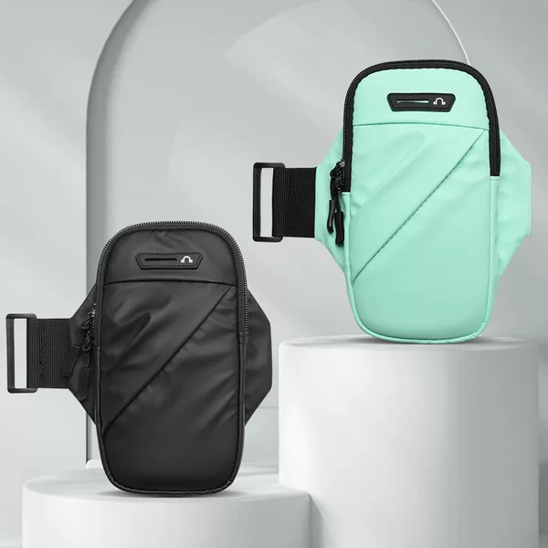 Sports running mobile phone arm bag women's fitness wrist bag breathable PU arm band outdoor cycling men's arm sleeve mobile phone handbag