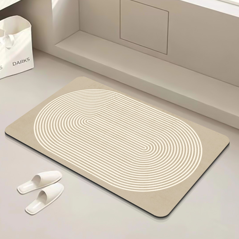 Modern Simple Wabi-Sabi Style Diatom Mud Floor Mat Bathroom Water-Absorbent Quick-Drying Foot Mat Entrance Door Wear-Resistant and Dirt-Resistant Mat