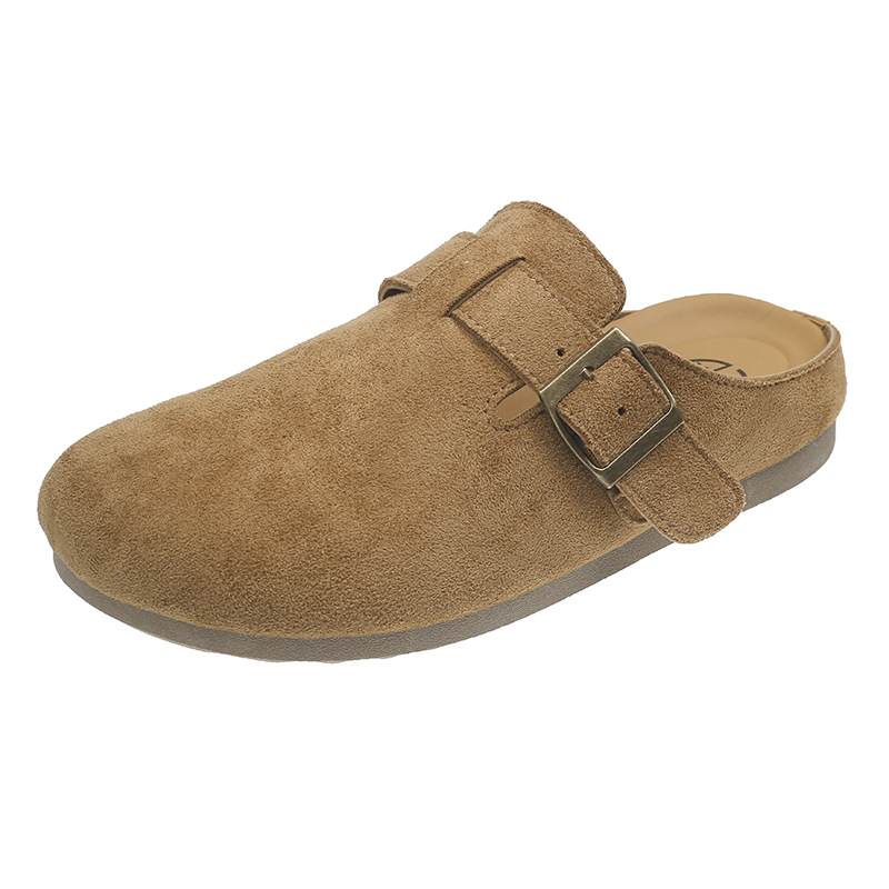 Baotou Bocken zapatos zapatillas de mujer zapatillas de un pie retrógrado cómodo perezoso zapatos de mujer zapatillas de moda