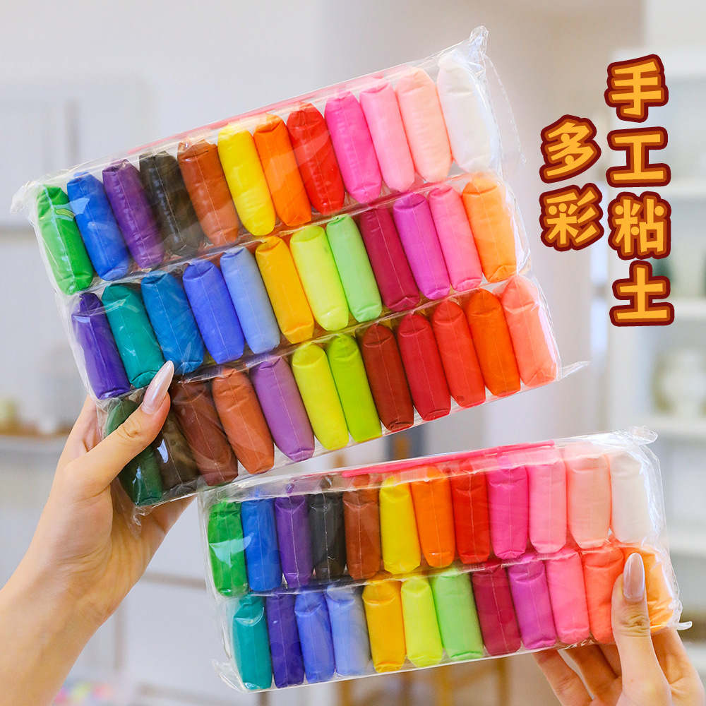 Niños de arcilla ultra ligera 12 colores 24 colores 36 color barro conjunto de jardín de infantes puzzle artesanal DIY arcilla de goma de plástico