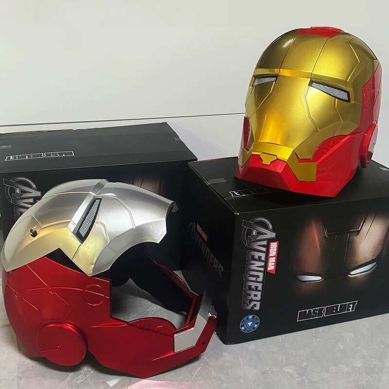 アイアンマンヘルメット mk5 ジャビスヘルメット発光手動開閉ウェアラブルクール子供用 cos マスクおもちゃ|undefined