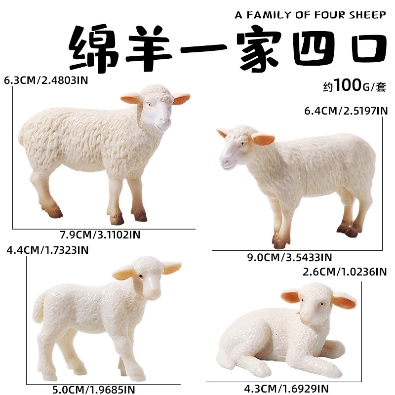 The family of four sheep