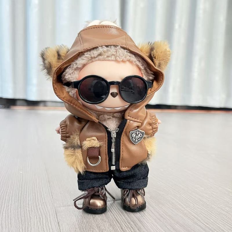 仅衣服] 一二代Labubu衣服挂件拉布布坐坐娃豹猫皮衣潮流酷炫套装|undefined