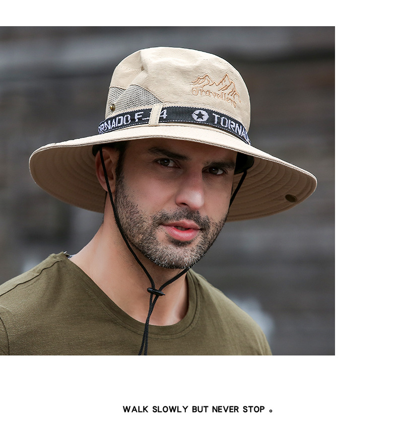 Leitch fisherman for summer sun protection, outdoor cycling, hiking, camping, fishing hat, western cowboy hat_voghion.com