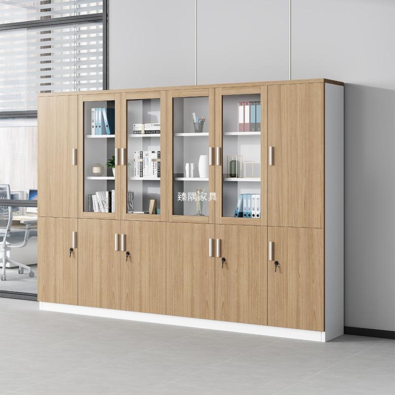 Gabinete de archivos de madera simple y moderno Gabinete de archivos Gabinete de archivos Gabinete de almacenamiento Gabinete de vidrio con bloqueo Gabinete de oficina