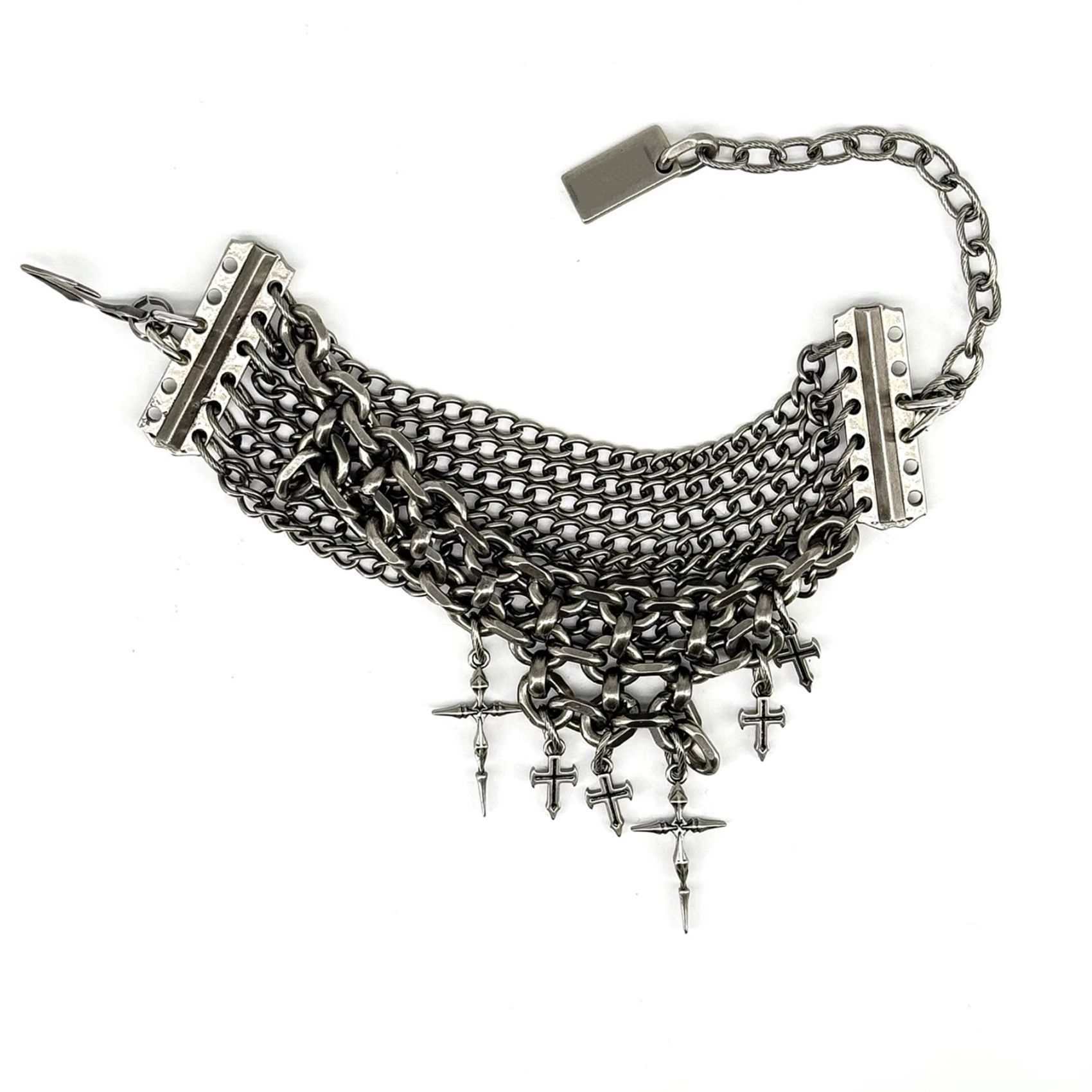 Hot Selling New Metal Series Dark Cross Bracelet Chain Irregular Stitching Bracelet Jewelry Wholesale