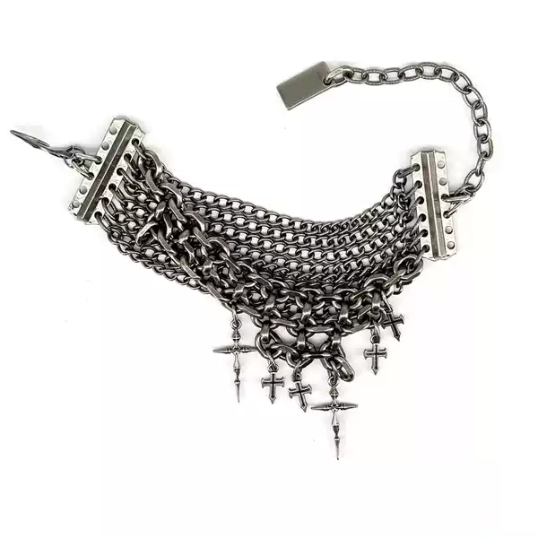 Hot Selling New Metal Series Dark Cross Bracelet Chain Irregular Stitching Bracelet Jewelry Wholesale