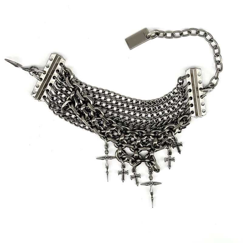 Hot Selling New Metal Series Dark Cross Bracelet Chain Irregular Stitching Bracelet Jewelry Wholesale