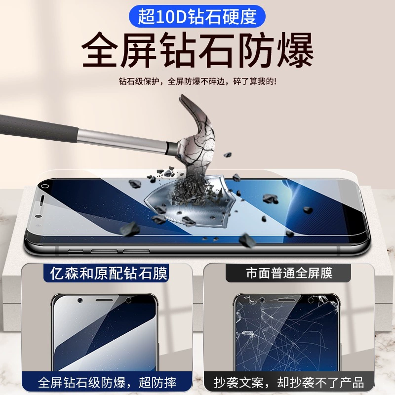 Подходящий для vivo X20 защитная пленка из закаленного стекла, X9SPLUS полное покрытие, антибликовая и антишпионская пленка с отпечатком пальца