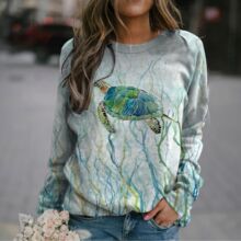 2023��Բ���������Ů��������ϵ��ӡ��oversize�������ñ���³�