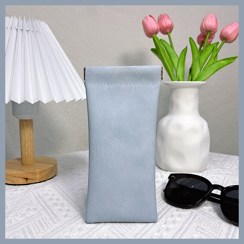 Bolsa de almacenamiento de gafas Gafas de sol portátiles antipresión Gafas de sol Cerrado automático Caja de almacenamiento de metralla Bolsa de almacenamiento de ojos Mujer
