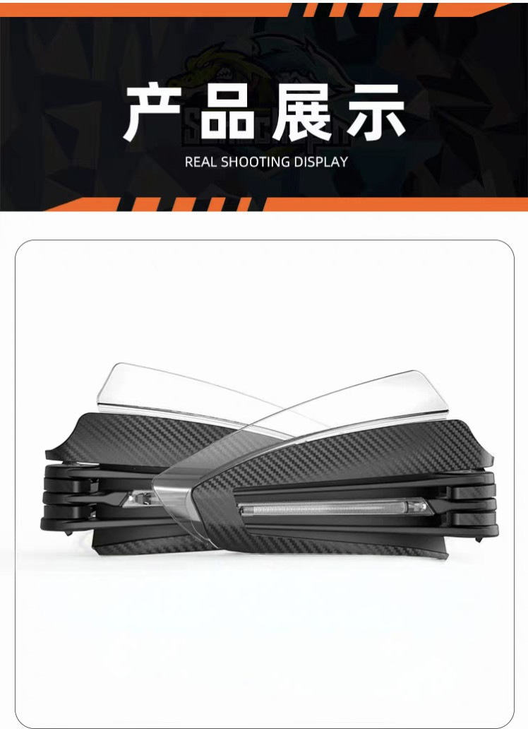 Motorcycle Modification Accessories with Led Light Hand Guard Bow, Universal Windshield Hand Guard Lampshade, Anti-Fall and Windproof Hand Guard