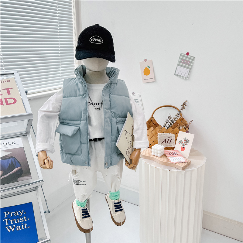 Chaleco de algodón para niños chaleco cálido para niños y niñas bebé Otoño e Invierno chaleco exterior forro de ropa a juego