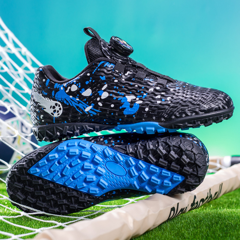 ShoeGlobe, scarpe sportive da ginnastica per la scuola elementare, con bottoni rotanti transfrontalieri, per bambini, con tacchetti da calcio_voghion.com