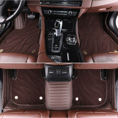 Modelə uyğun ayaqaltı Carpets, Fully Enclosed Car Floor Mats - single-set-order-contact-customer-service-to-change-the-price-brown
