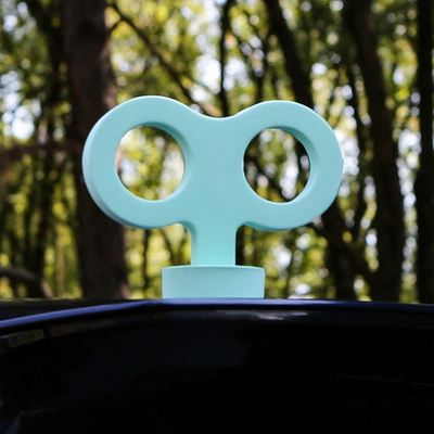 Car Roof Decoration Cat and Rabbit Ears Saplings Wuling Mini Euler Electric Car Ornaments Car Stickers (Body sticker) - coil-blue