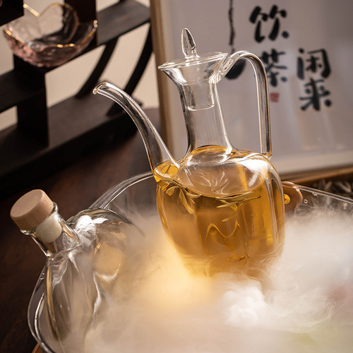 IYR7 Summer Stove Ice Tea Tool Cold Brew Pot Glass Teaware Accessories Vessels Teapot Spring Boiling Sealed Ice Tea Pot