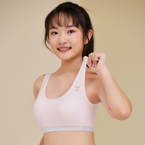 Seamless girls' developmental underwear, fixed cup, children's bra, middle and high school students, no steel ring, chest-wrapped bottoming vest