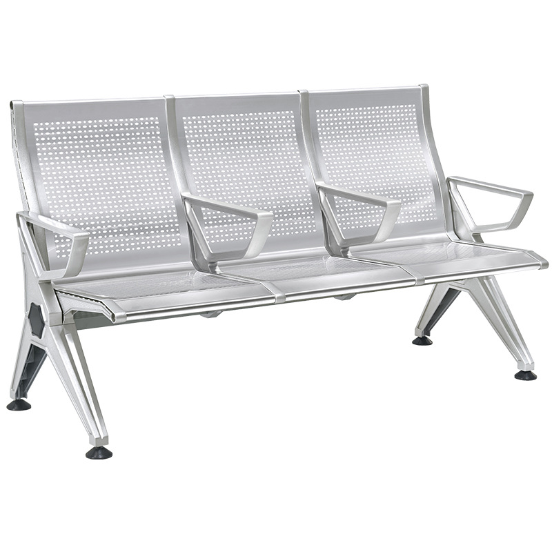 Fábrica al por mayor Silla de fila Silla de aeropuerto Silla de espera de Banco de hospital Silla de espera de aleación de aluminio + acero laminado en frío asiento público