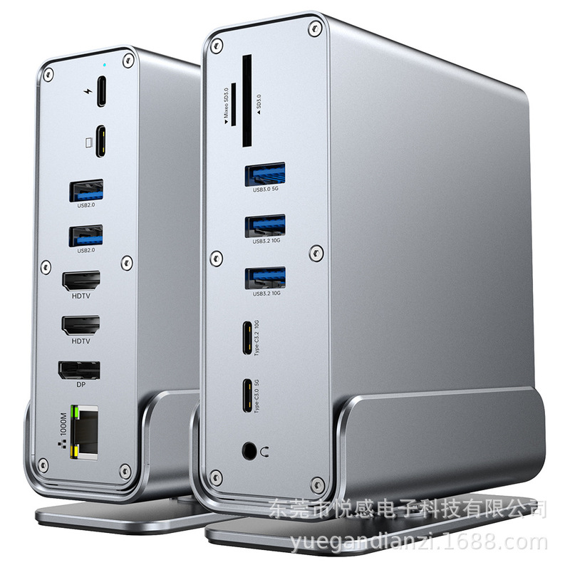 15-in-1 Type-C Docking Station 4K60Hz Triple-Screen Display Usb3.2 Docking Station Expansion Dock
