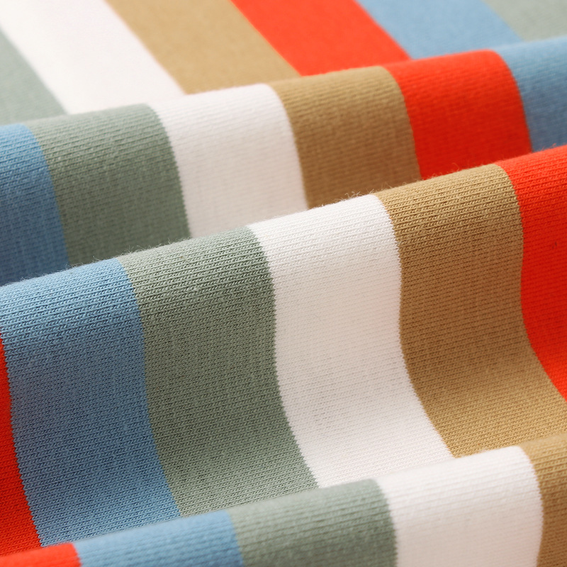 Ropa infantil de estilo coreano de verano nueva camiseta de manga corta para niños grandes a rayas de secado rápido transpirable superior de manga corta para niños al por mayor