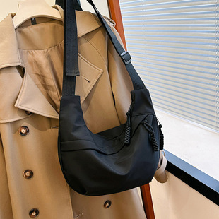 Solid color simple large capacity Korean style casual bag 2024 new versatile ins shoulder crossbody bag dumpling bag